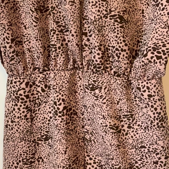 PrettyLittleThing Dusty Pink Dalmatian High Neck Frill Hem Bodycon Dress Size 10 - Picture 12 of 12